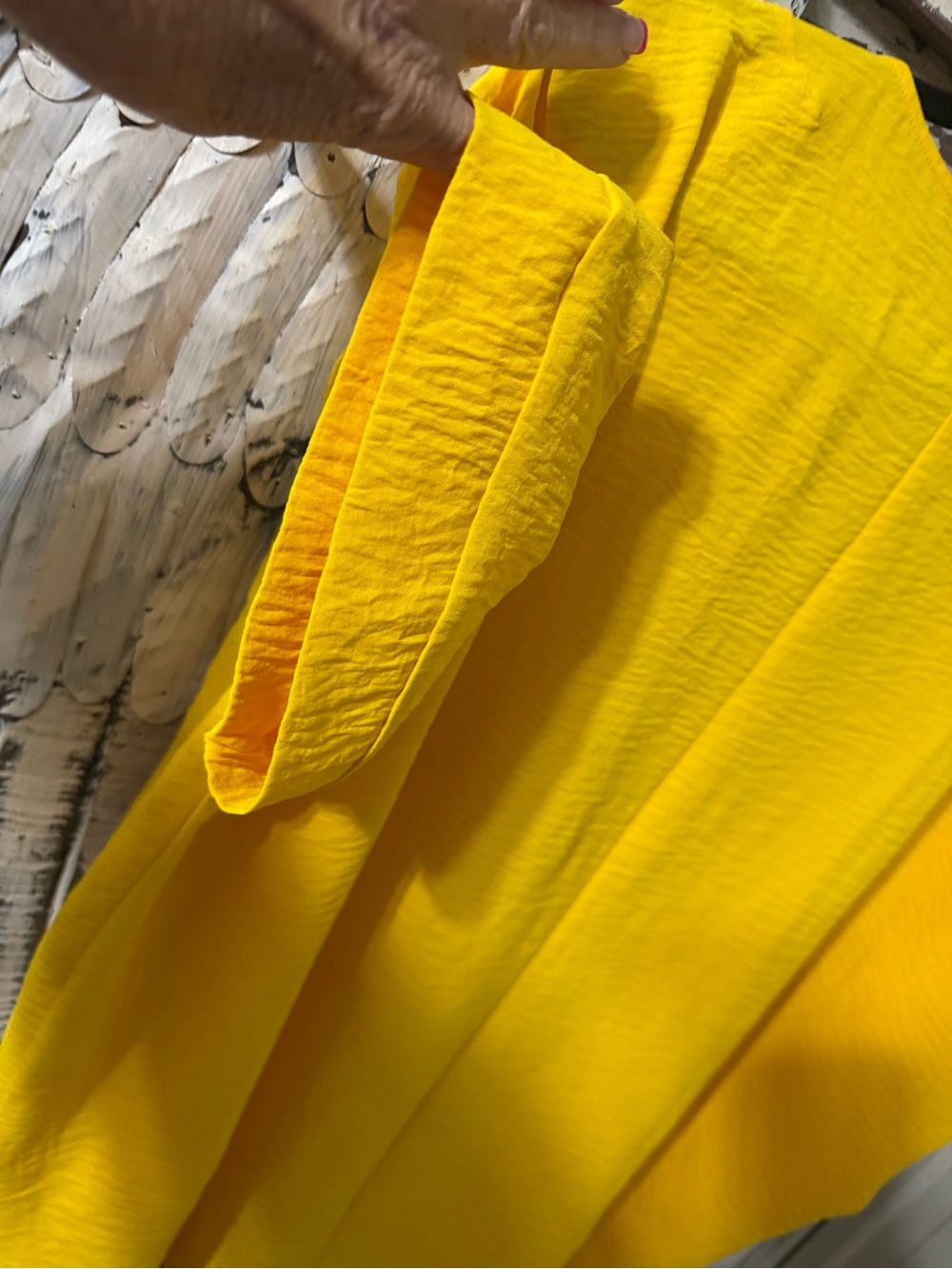 Women's V-Neck Yellow Tunic Top - Picture 4 of 4